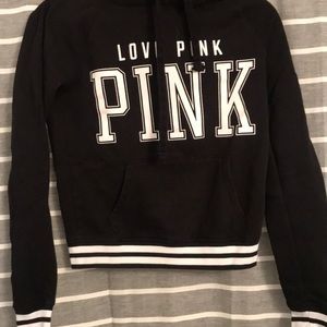 PINK black w/ logo hoodie
